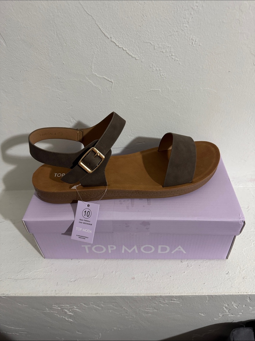 Top Moda Faron-4 mocha nubuck sandals size 10